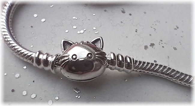 Schlangenarmband 925er Sterling Silber 20 cm Kätzchen Verschluss